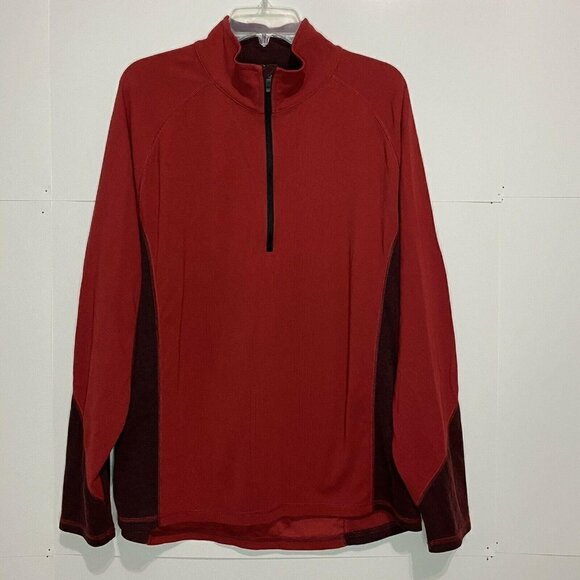 GAP Athletic Fit Men's XL Red 100% Nylon Long Sleeve 1/4 Zip Pullover - Picture 1 of 7